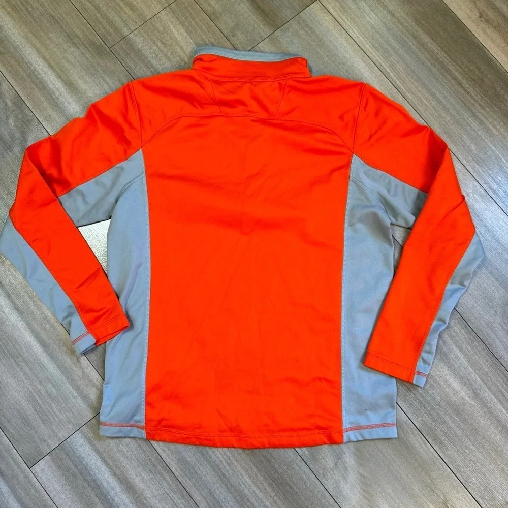 The North Face Mens 1/4‎ Zip Long Sleeve Pullover Bright Orange Grey M